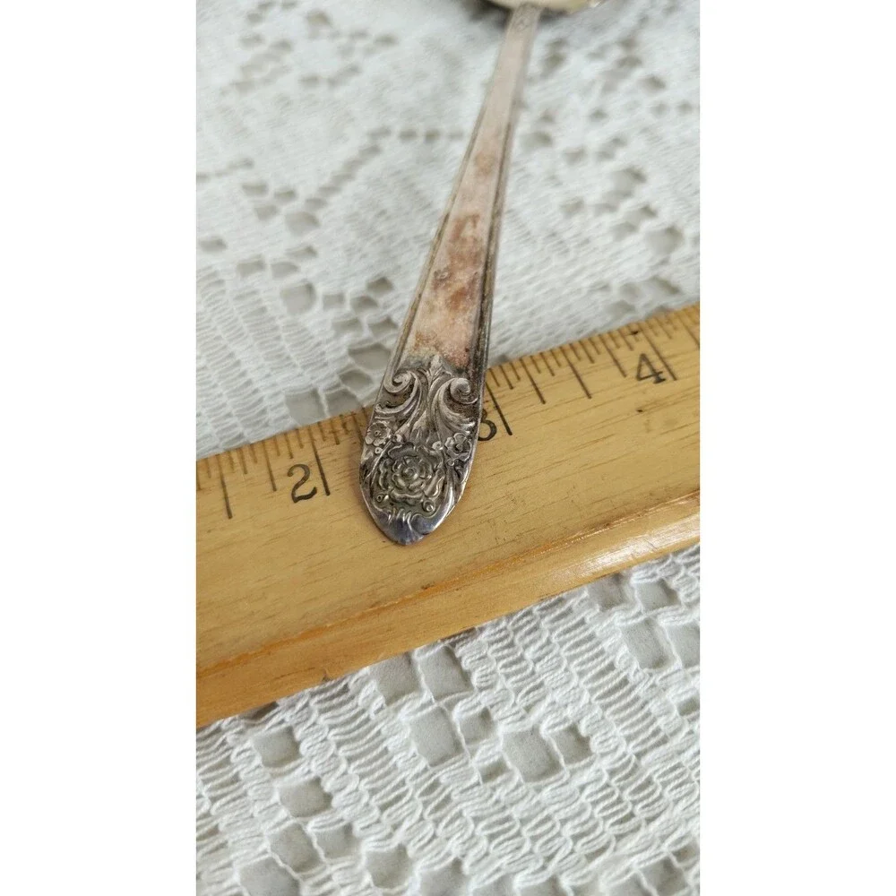 Vintage International Silver Melody 1954 Silverplate Soup Spoon Floral needs...